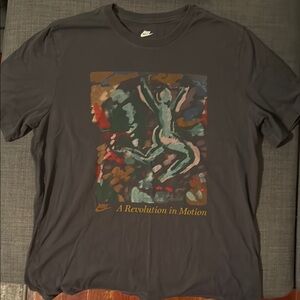 Nike Black Short Sleeve Tee with Artistic Design